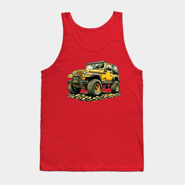 Offroad yellow Jeep Tank Top by Art_Boys